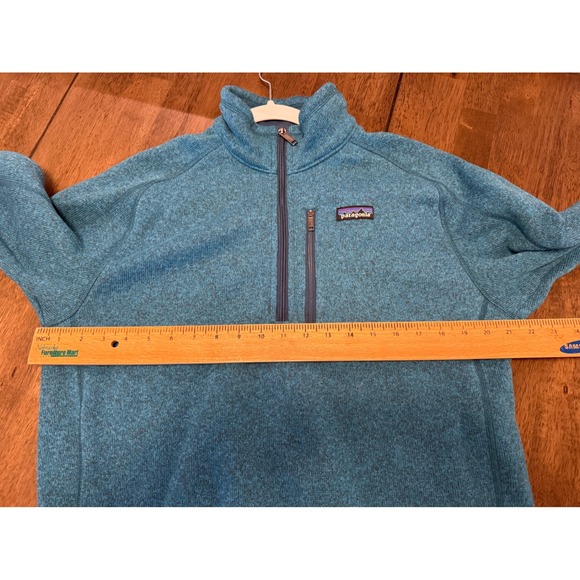 Patagonia Better Sweater 1/4 Zip Fleece Pullover Mens Medium Teal Blue 25523 - Picture 3 of 6